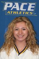 Senior communications major Rachael McMahon is the third 
baseman for the Pace softball 
team.