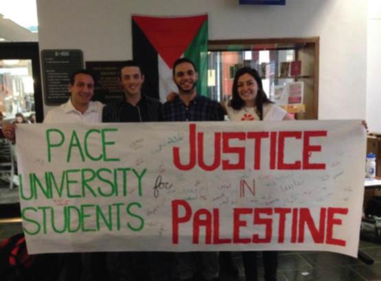 Students at Pace in New York Cite represnent their chapter of Students for Justice in Palestine (SJP).