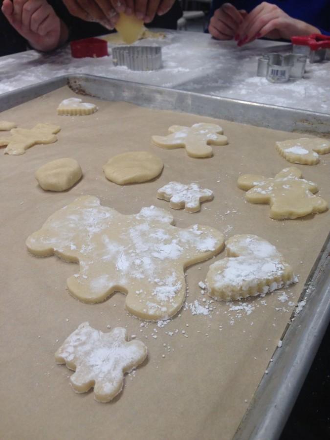Students shape their cookies at Cooking with Kevin.