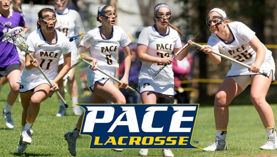 Emily+Ankabrandt%2C+Stephanie+Chadnick%2C+Angela+Kelly%2C+and+Casey+Gelderman+are+the+Womens+Lacrosse+Team+Captains+for+the+2016+season.+Photo+from+paceuathletics.com