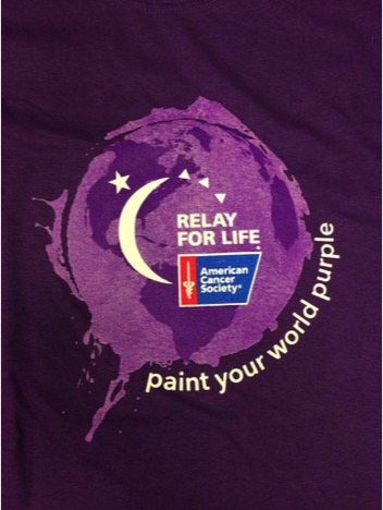 A shirt with the Relay for Life logo and their purple campaign. Photo by James Miranda/The Pace Chronicle. 