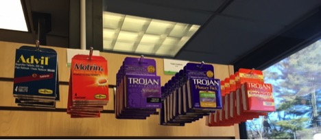 Pace students can grab condoms in between classes at the Miller Kiosk to stay safe and child-free! Photo by Jennifer Robertson/The Pace Chronicle.
