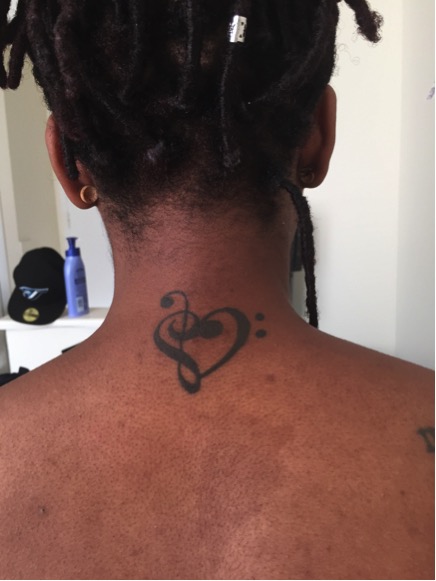 Senior Nursing Major Anasia Campbell shows off her favorite tattoo for this week’s “Inked and Loving It” column. Photo courtesy of Anasia Campbell.
