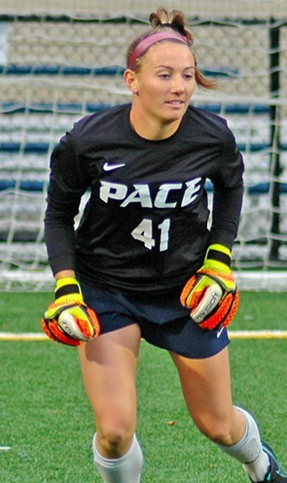 Pace soccer’s second-string goalkeeper Hayley Pascoal took over as goalkeeper on Oct. 4 and has been vital to the team’s playoff push the last few weeks of their season. Photo from paceuathletics.com.
