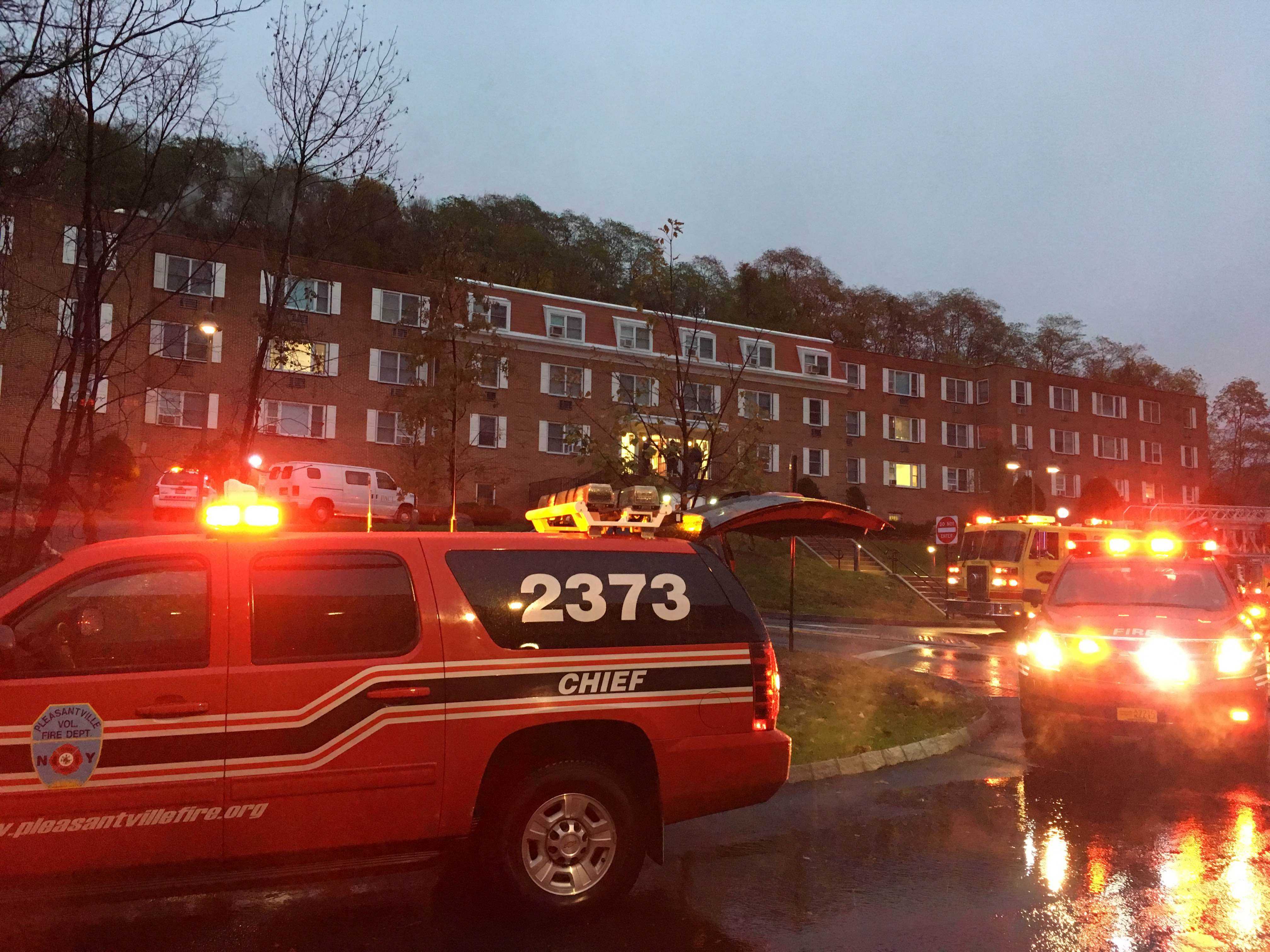 Fire fighters rush to Martin Hall after it was the subject of alleged arson. Photo by James Miranda.