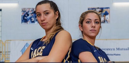 Pace Womens basketball senior captains Gabriella Rubin (L) and Geena Rosalbo (R) look back at their relationship through the years as they approach the twilight of their playing careers. Photo Courtesy of Pace Athletics. 