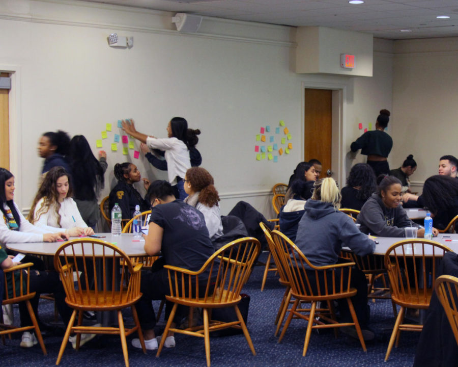 Students engage in activities to open up conversation about the Times Up movement.Photo by Jack Fozard