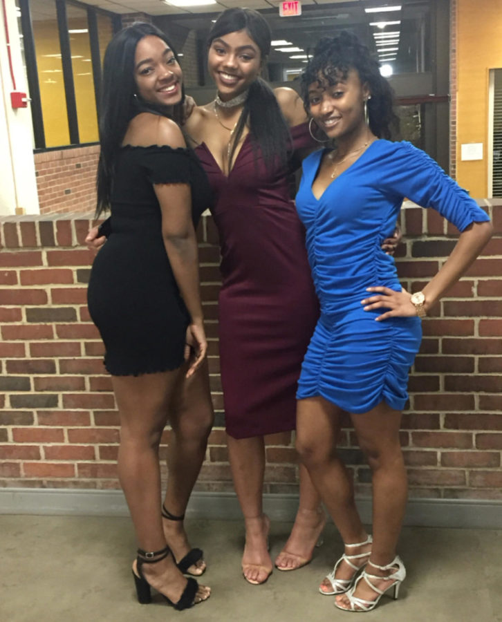 Erin Mason, Madia Bestman, and Bianca Steward, (left to right), all attendees at the Black Excellence Dinner. Photo taken by BSU. 