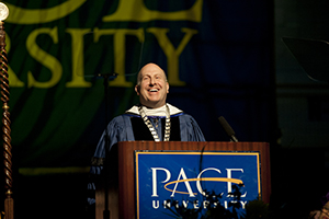 President Krislov, along with a number of others at Pace oppose adding firearms to the universitys campus. Photo Courtesy of Pace.edu.