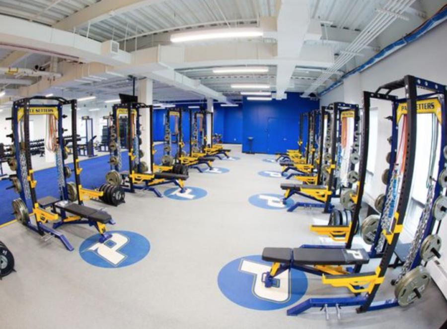 Inside the strength and conditioning room of the Ianniello Fieldhouse. 