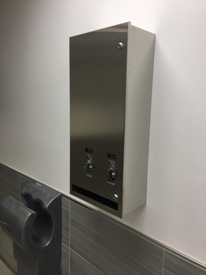 An example of one of Paces pad and tampon dispensers.