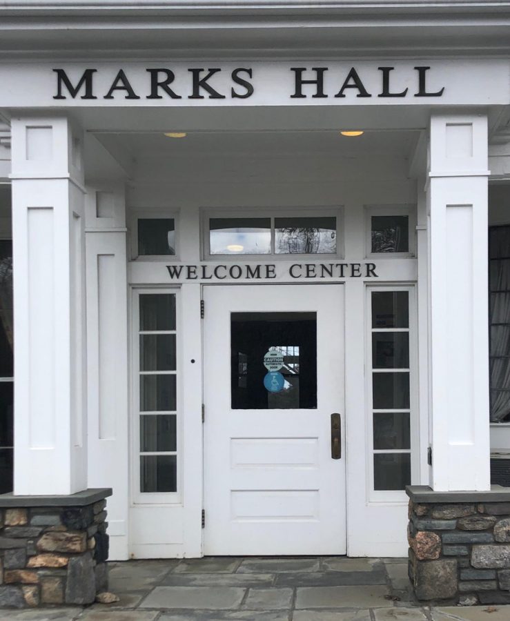 Marks+Hall+is+home+to+the+welcome+center+and+used+to+be+the+first+impression+future+Setters+saw+on+the+Pace+Pleasantville+campus.+However+due+to+COVID-19%2C+many+tours+are+conducted+over+zoom+or+in+a+drive-thru+format.+