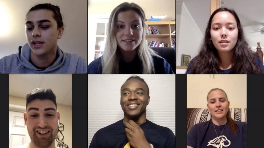 Pace Athletics tweeted a picture of this video chat taking place between student athletes on March 22 to preview the video they later released. 