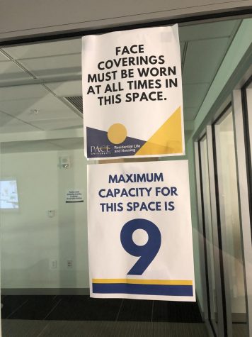 Signs outside of past hangout spots limit the number of people to a room.