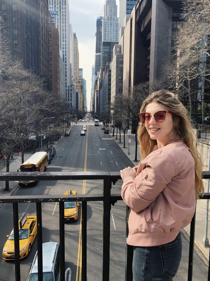 Marta Hasny poses in Manhattan. Hasny traveled to explore the streets of the city every week. (Courtesy of Marta Hasny)