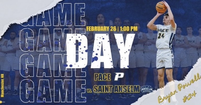 Promotional for Pace MBBs quarterfinal matchup vs Saint Anselm (pacembb/IG)