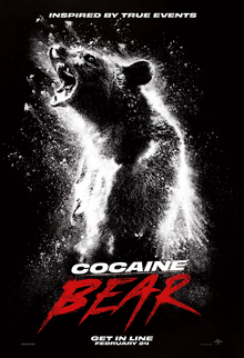 Official Theatrical release Poster for Cocaine Bear(Universal Pictures)