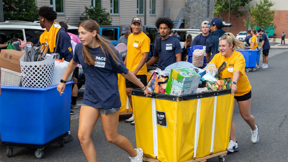 Pace students helping freshman on move-in day/ Pace Univeristy 