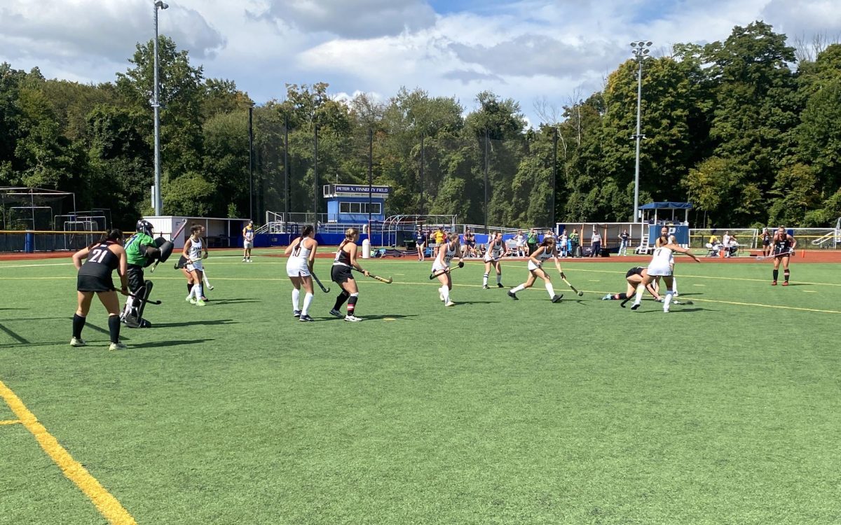 Pace Field Hockey's Defense battles Indiana University of Pennsylvania's attack en route to a victory on September 21, 2024