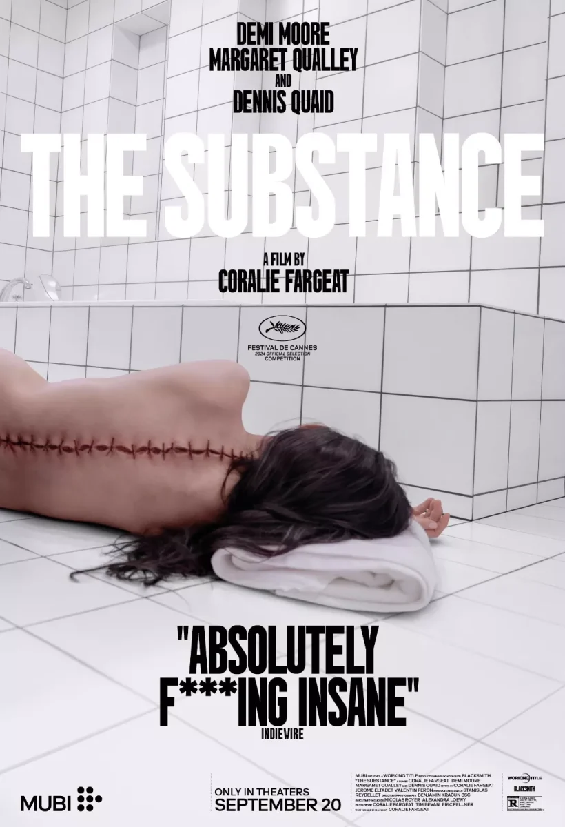 The Substance official poster. Courtesy of MUBI.