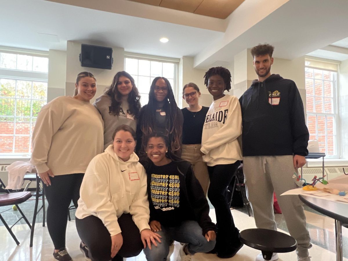 The 2024-25 E-Board of The Chemistry Club.  Back row from left to right: Deana Dorn, Georgette Cosentino, Ellisa Lecointe, Gabriella Galgano, Demi Martin, and Michael Ferretti. Front row from left to right: Adelina Fardella and Morgan Amos.

Photo courtesy of Adelina Fardella.