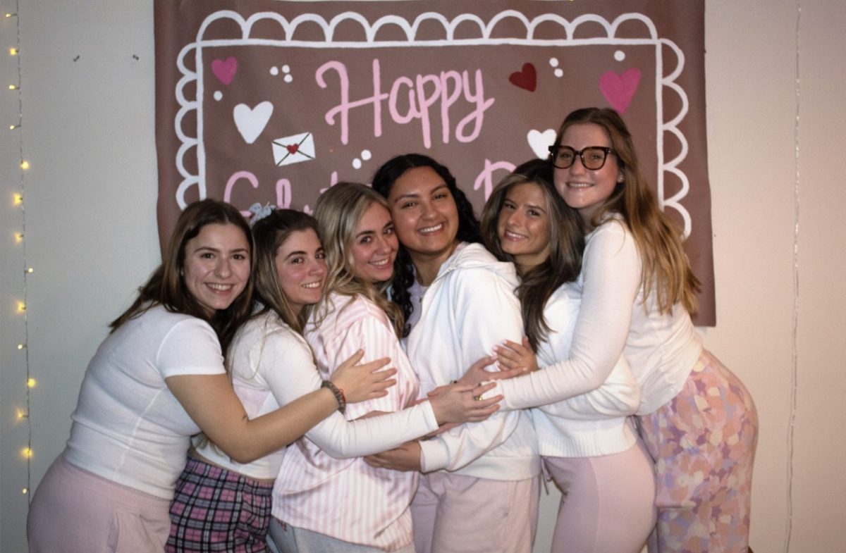 The event was held not long before Valentine's Day. (Delta Phi Epsilon)